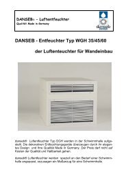 DANSEB - Entfeuchter Typ WGH 35/45/60 der Luftenteuchter für ...