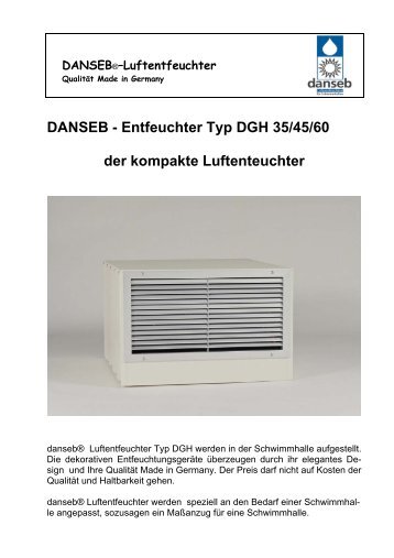 DANSEB - Entfeuchter Typ DGH 35/45/60 der kompakte ...