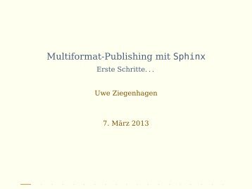 Multiformat-Publishing mit Sphinx - Erste Schritteâ¦