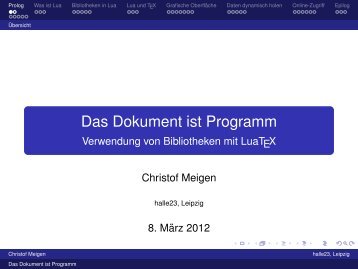 Christof Meigen: Das Dokument ist Programm â Anwendungen von ...
