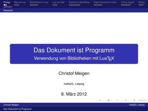 Christof Meigen: Das Dokument ist Programm â Anwendungen von ...