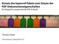 Einsatz des hyperref-Pakets zum Setzen der PDF ...