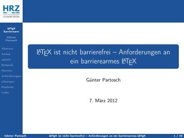 LATEX ist nicht barrierefrei â Anforderungen an ein barrierearmes ...