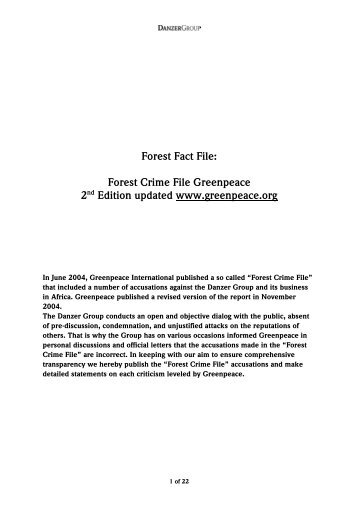 Forest Fact File: Forest Crime File Greenpeace 2nd Edition ... - Danzer