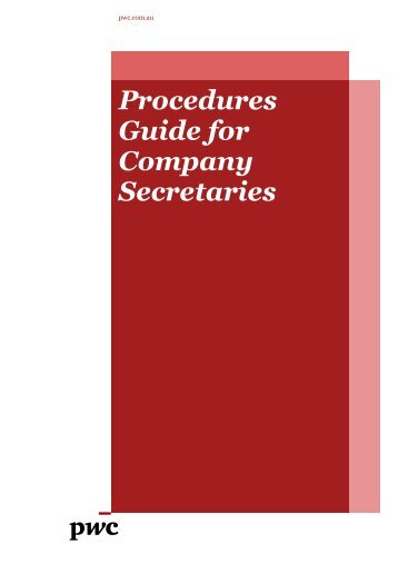 Procedures Guide for Company Secretaries – Proprietary Companies