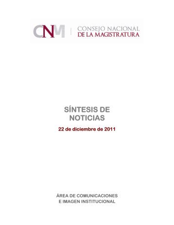 22/12/2011 - Consejo Nacional de la Magistratura