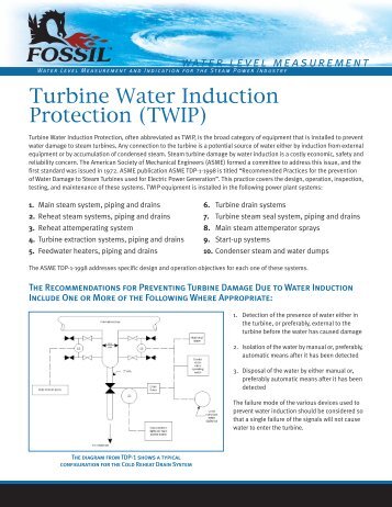 Turbine Water Induction Protection (TWIP)
