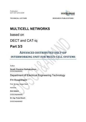 MULTICELL NETWORKS based on DECT and CAT-iq Part 3/3