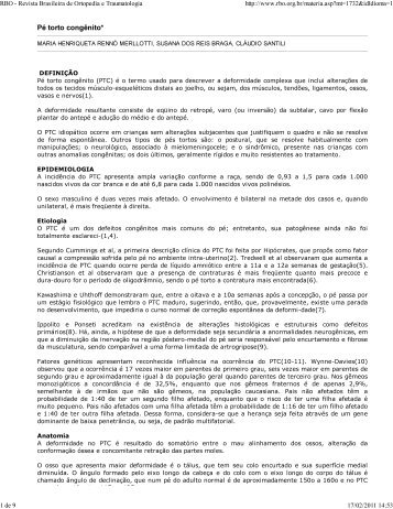 Revista Brasileira de Ortopedia; 2006 - Prodot