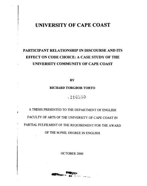 TORTO 2000.pdf - University of Cape Coast
