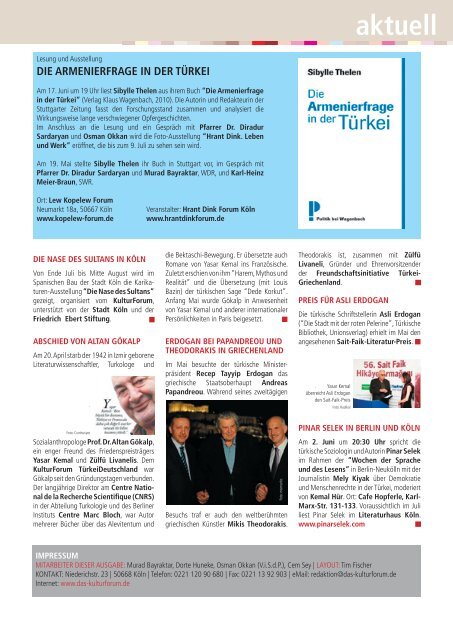 KF aktuell Juni 2010 (>>DE, pdf) - Kulturforum Türkei Deutschland