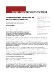 Journalistenprogramm zur Vertiefung der deutsch-türkischen ...
