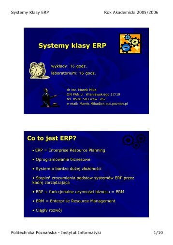 Systemy klasy ERP