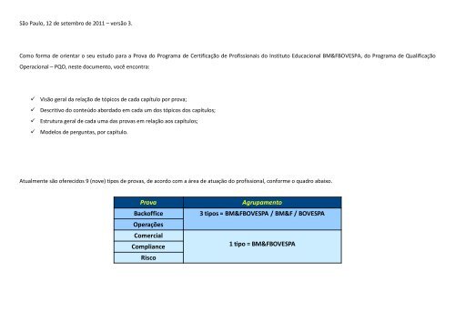 Acesse o PDF com Modelos de Perguntas e ... - BM&FBovespa