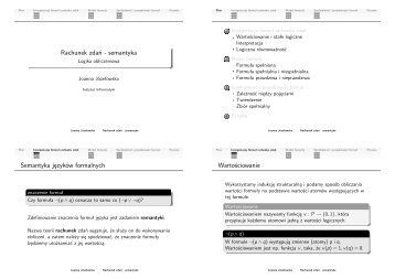 Rachunek zdan - semantyka - Logika obliczeniowa