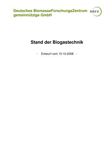 Stand der Biogastechnik - IB GmbH