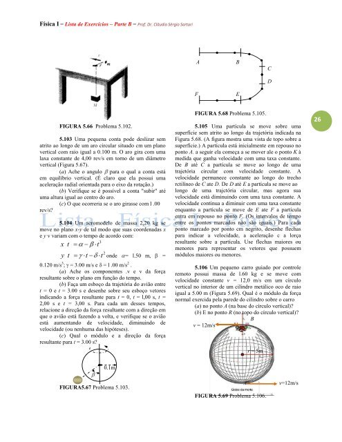 Física I – Lista de Exercícios – Parte B - Centro de Estudos Espaço