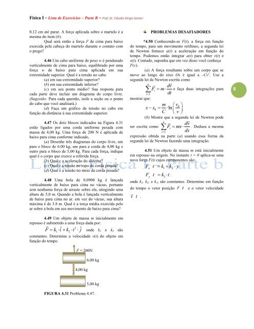 Física I – Lista de Exercícios – Parte B - Centro de Estudos Espaço