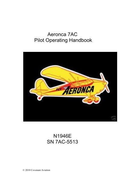 Aeronca 7AC Pilot Operating Handbook Aerowood ...
