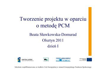Tworzenie projektu w oparciu o metodę PCM - prezentacja