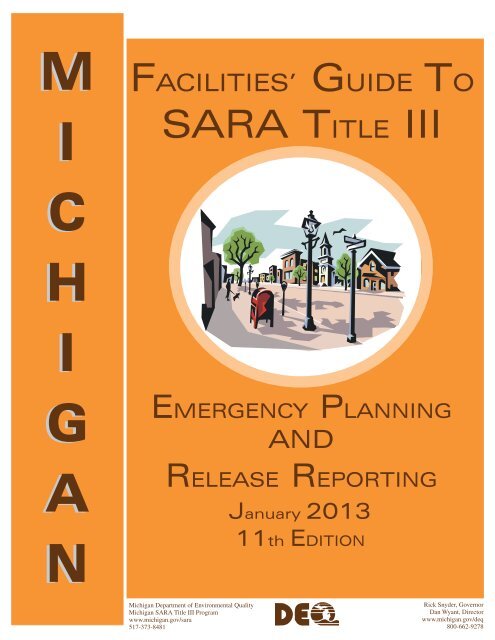 Guide to SARA Title III, Emergency Planning, and ... - State of Michigan