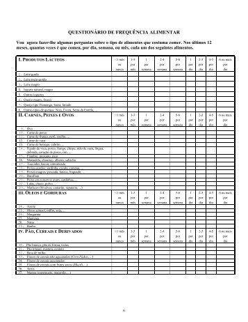 QUESTIONÁRIO DE FREQUÊNCIA ALIMENTAR - ONOCOP