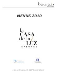 Menus La Casa de la Luz 2010 - Eventoclick