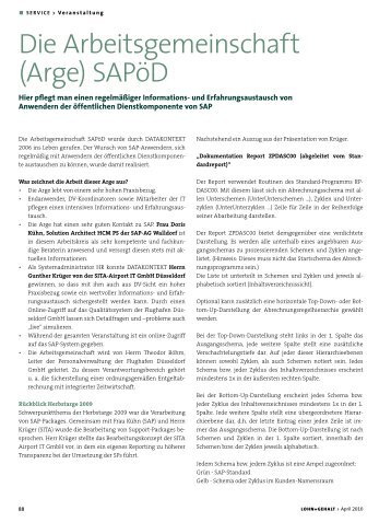 Die Arbeitsgemeinschaft (Arge) SAPÃ¶D - DATAKONTEXT