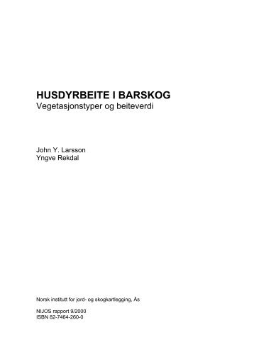 HUSDYRBEITE I BARSKOG - Skog og landskap