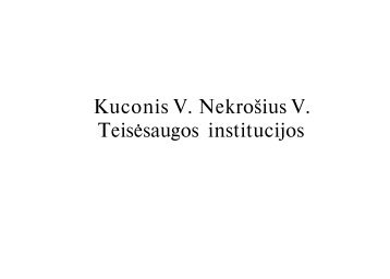 Teisesaugos Institucijos (Kuconis, Nekrosius, 2001). - Skynet