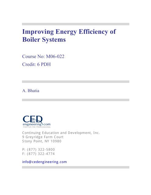Improving Energy Efficiency of Boiler Systems - CED Engineering