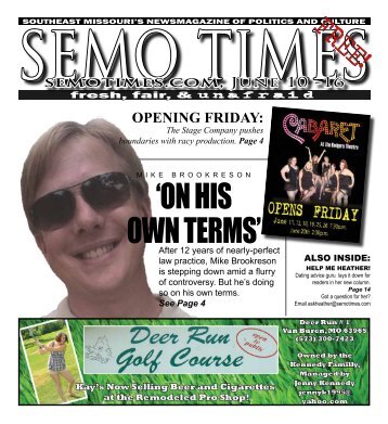 'ON HIS OWN TERMS' - SEMO TIMES
