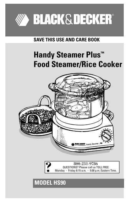 User manual Black & Decker Flavor Scenter Steamer HS1776 (English