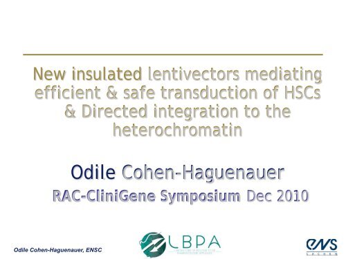 Odile Cohen-Haguenauer, M.D., Ph.D.