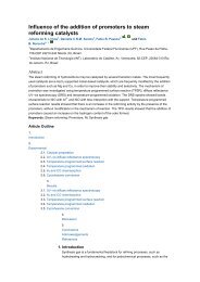 Influence of the addition of promoters to steam reforming catalysts