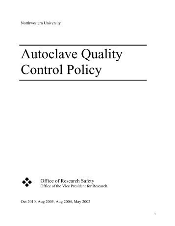 Autoclave qc policy - Office for Research - Northwestern University