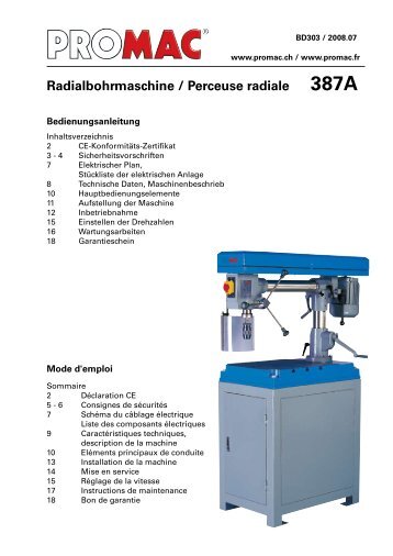 Radialbohrmaschine / Perceuse radiale 387A