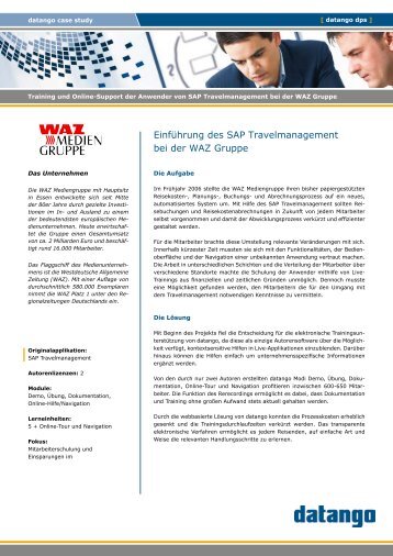 Einführung des SAP Travelmanagement bei der WAZ ... - datango AG