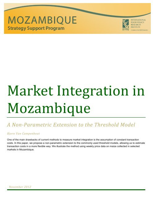 Market Integration in Mozambique - International Food Policy ...