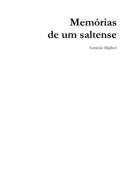 Livro Memórias de um saltense