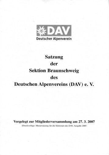 Satzung - Deutscher Alpenverein Sektion Braunschweig e.V.