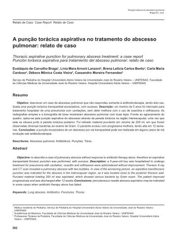 A punção torácica aspirativa no tratamento do abscesso pulmonar ...