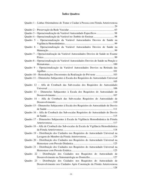 Cuidar da Pessoa com Fístula Arteriovenosa - Repositório Aberto da ...