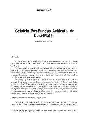 Cefaléia pós-punção acidental da dura-máter