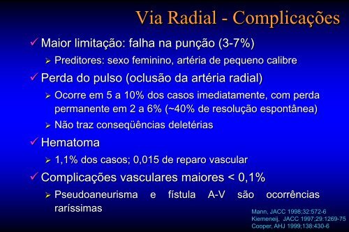 Vias de acesso arterial - SBHCI