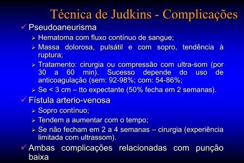 Vias de acesso arterial - SBHCI