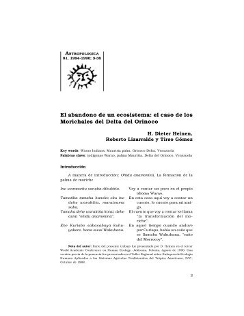 El abandono de un ecosistema: el caso de los Morichales del Delta ...