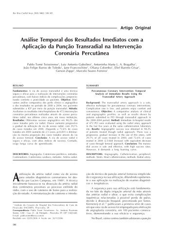 Análise Temporal dos Resultados Imediatos com a Aplicação da ...