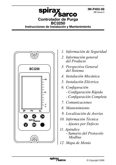 Controlador BC3250 - Spirax Sarco