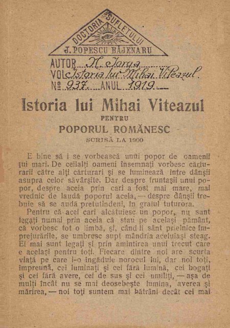 Istoria lui Mihai Viteazul pentru poporul romanesc - upload ...